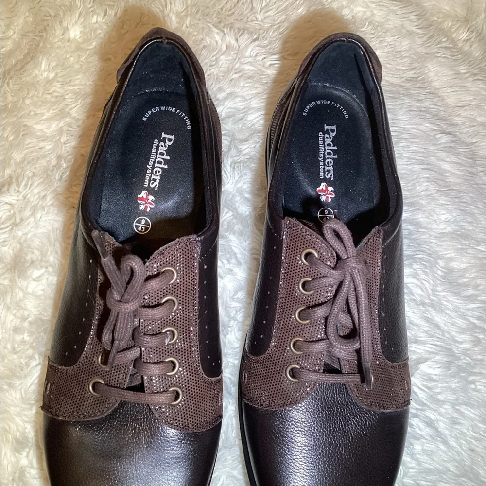 Padders sonnet  dual fit system Brown Leather comfort Shoes size 9 super wide
